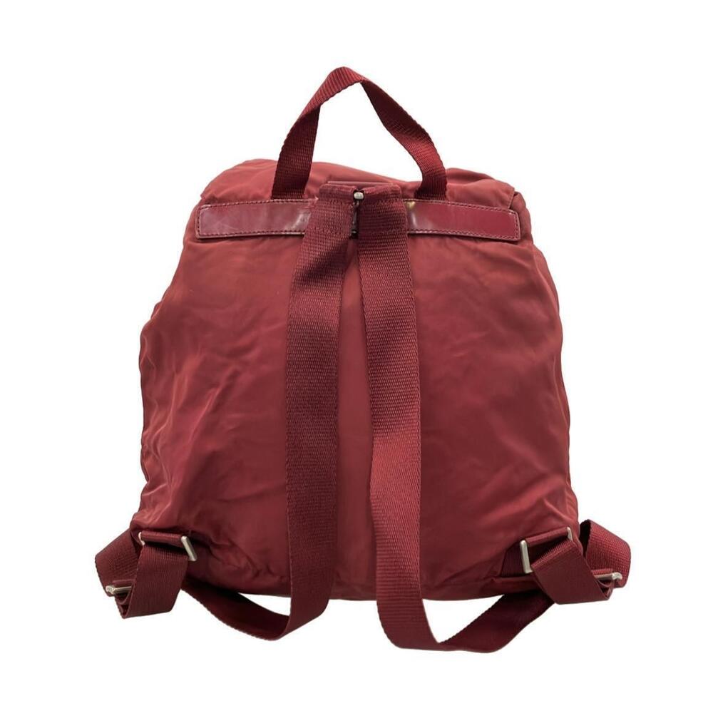 Prada Red Tessuto backpack leather nylon